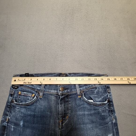 Citizens of Humanity Jeans Womens 28 Blue Kelly Low Rise Boot Cut Distressed - Picture 11 of 13